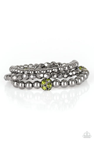 Noticeably Noir Green Paparazzi Bracelet