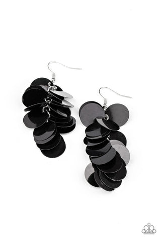 Now You SEQUIN It Black Paparazzi Earrings