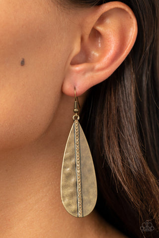 On the Up and UPSCALE Brass Paparazzi Earrings