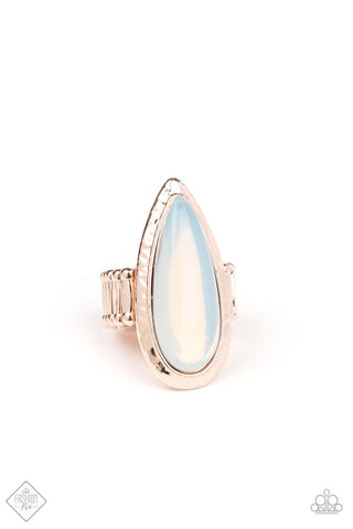 Opal Oasis White Rose Gold Paparazzi Ring