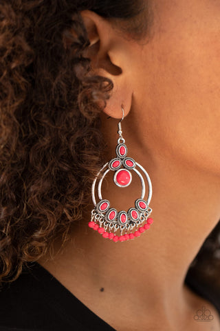Palm Breeze Pink Paparazzi Earrings