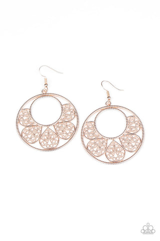 Petal Promenade Rose Gold Paparazzi Earrings