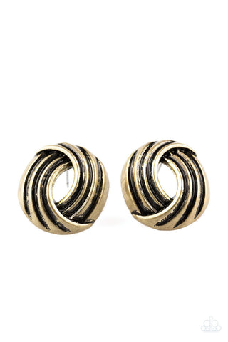 Rare Refinement Brass Paparazzi Earrings