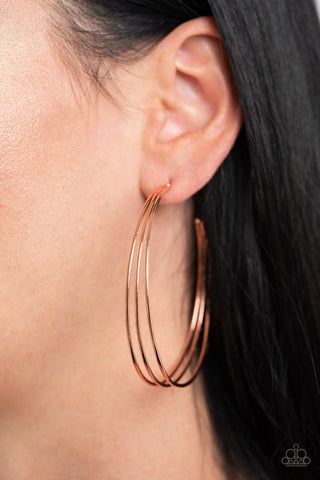 Rimmed Radiance Copper Paparazzi Earrings