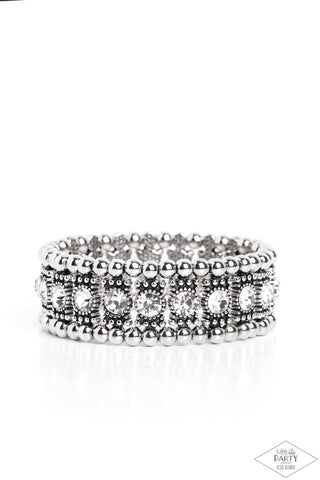 Ritzy Reboot White Paparazzi Bracelet - Black Diamond Exclusive