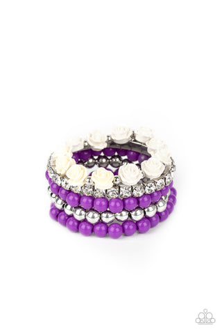 Rose Garden Grandeur Purple Paparazzi Bracelet