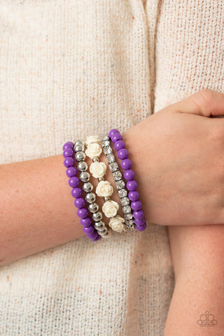 Rose Garden Grandeur Purple Paparazzi Bracelet