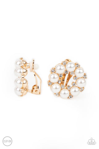 Roundabout Ritz Gold Paparazzi Clip-On Earrings