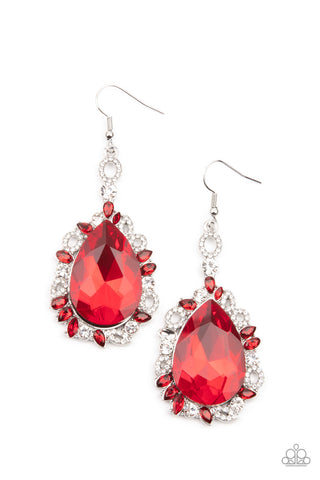 Royal Recognition Red Paparazzi Earrings