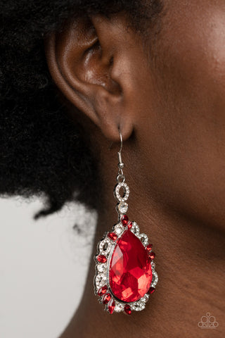 Royal Recognition Red Paparazzi Earrings