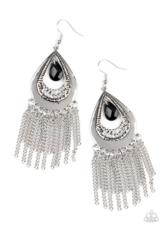 Scattered Storms Black Paparazzi Earrings