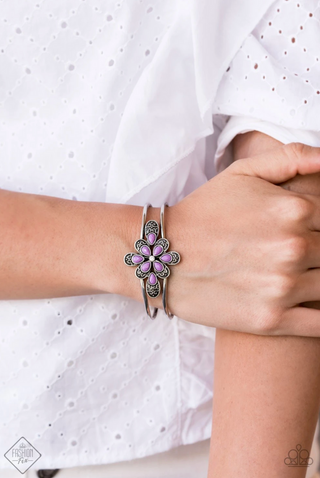 Go with the FLORALS Purple Paparazzi Bracelet