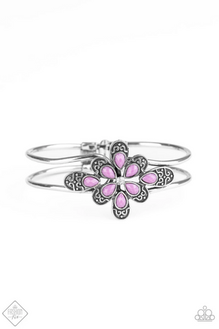 Go with the FLORALS Purple Paparazzi Bracelet