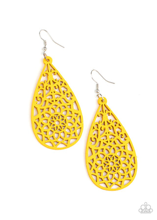 Seaside Sunsets Yellow Paparazzi Earrings