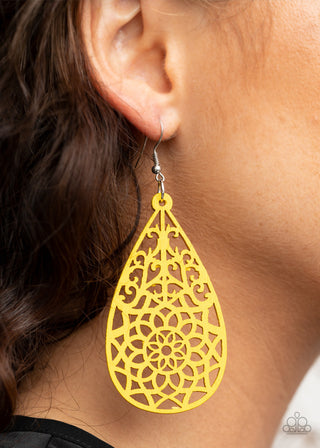 Seaside Sunsets Yellow Paparazzi Earrings