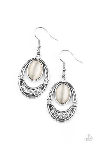 Serene Shimmer White Paparazzi Earrings