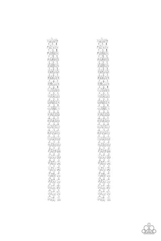 Stellar Starlight White Paparazzi Earrings