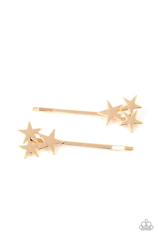 Suddenly Starstruck Gold Paparazzi Hair Pins