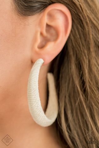 TWINE and Dine White Paparazzi Earrings