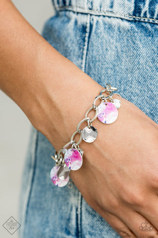 Teasingly Tie Dye Pink Multi Paparazzi Bracelet- October 2020 Sunset Sightings