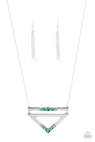 Triangulated Twinkle Green Paparazzi Necklace