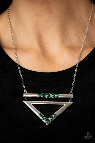 Triangulated Twinkle Green Paparazzi Necklace