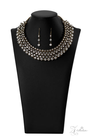 Undeniable - 2022 Zi Collection - White Rhinestone Brass Paparazzi Necklace