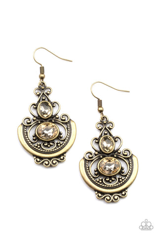 Unlimited Vacation Brass Paparazzi Earrings