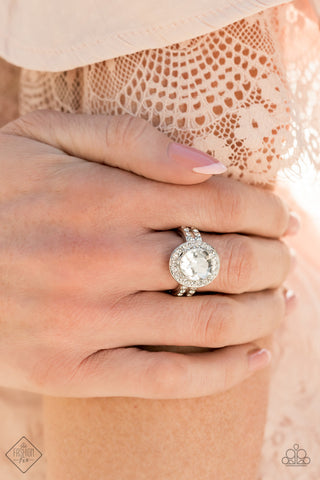 Unstoppable Sparkle White Paparazzi Ring