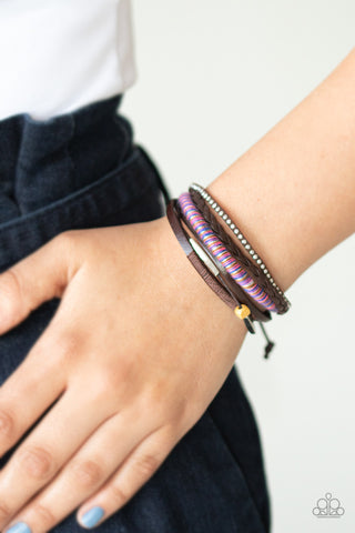 Wander Struck Brown Purple Paparazzi Bracelet