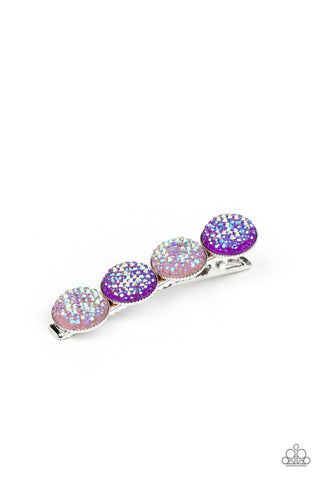 When GLEAMS Come True - Purple - and Pink Iridescent Gem Paparazzi Hair Clip