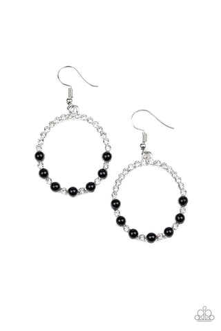 Glowing Grandeur Black Paparazzi Earrings