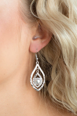 Breaking Glass Ceilings Silver Paparazzi Earrings