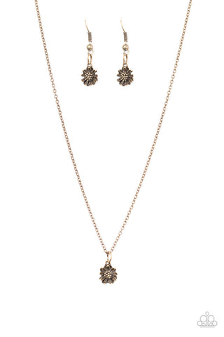 Carnation Coronation Brass Paparazzi Necklace