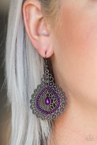 Carnival Courtesan Purple Paparazzi Earrings