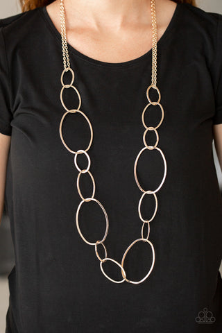 City Circuit Rose Gold Paparazzi Necklace