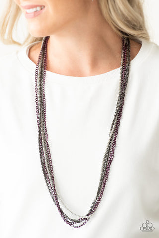 Colorfully Calamity Purple Paparazzi Necklace