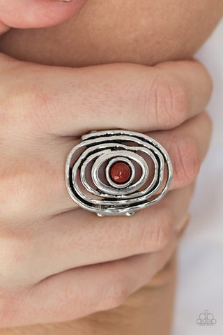 Colorfully Chaotic Brown Paparazzi Ring
