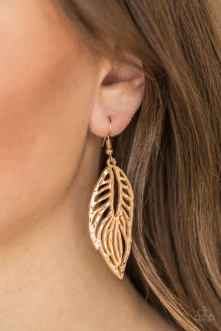 Come Home to Roost Gold Paparazzi Earrings