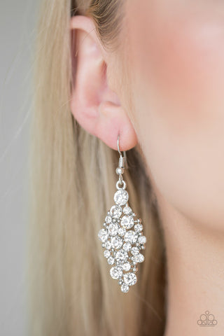 Cosmically Chic White Paparazzi Earrings