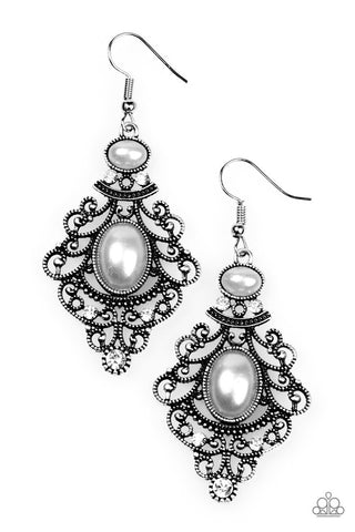 Crown Control Silver Paparazzi Earrings