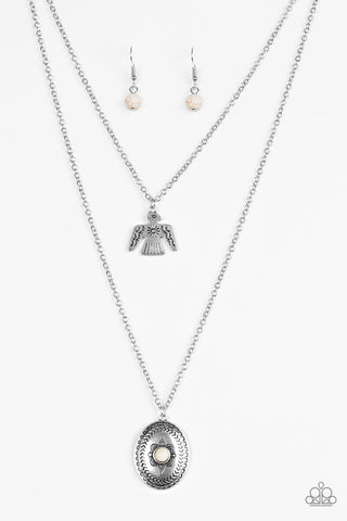 Desert Eagle White Paparazzi Necklace