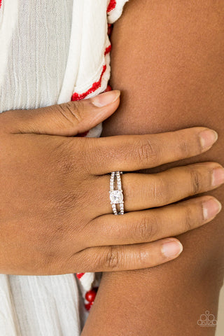 Dream Sparkle White Paparazzi Ring