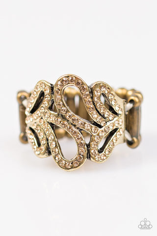 Dress It Up Brass Paparazzi Ring