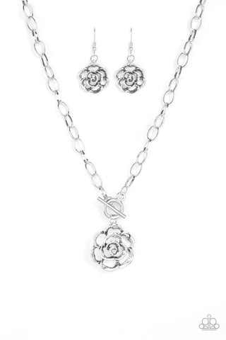 Beautifully in Bloom Silver Paparazzi Necklace