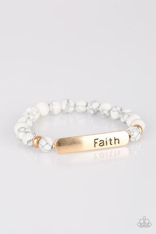 Fearless Faith Gold Paparazzi Bracelet