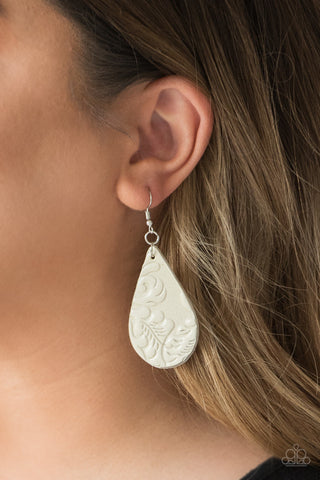 Feelin Groovy White Paparazzi Earrings