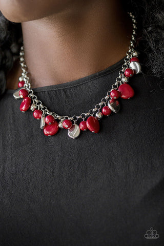 Flirtatiously Florida Red Paparazzi Necklace