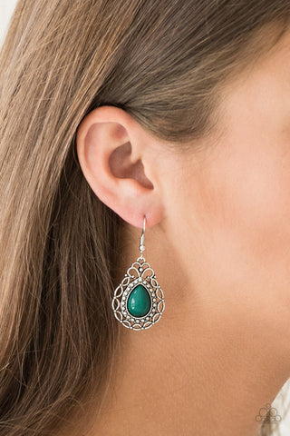 Flirty Finesse Green Paparazzi Earrings