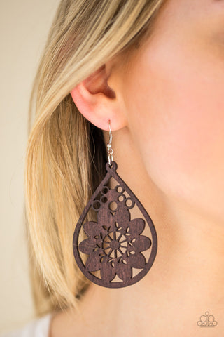 Flower Power Brown Paparazzi Earrings